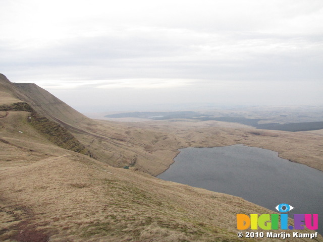 SX13018 Our tent above Llyn y Fan Fawr lake in Brecon Beacons